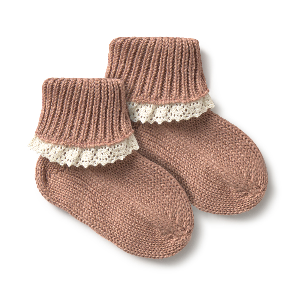 Șosete tricotate Fleur din bumbac organic – Bloom